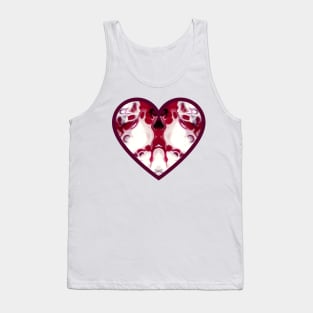 Red/White Paint Pour Heart Tank Top